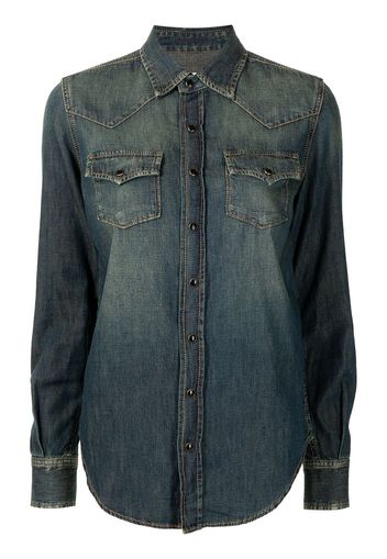 Saint Laurent press-stud denim shirt - Blu