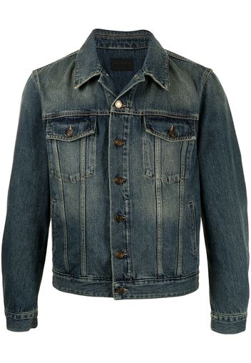 Saint Laurent faded-effect denim jacket - Blu