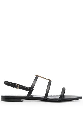 Saint Laurent Sandali con suola piatta Cassandra - Nero