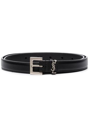 Saint Laurent Cintura con monogramma - Nero