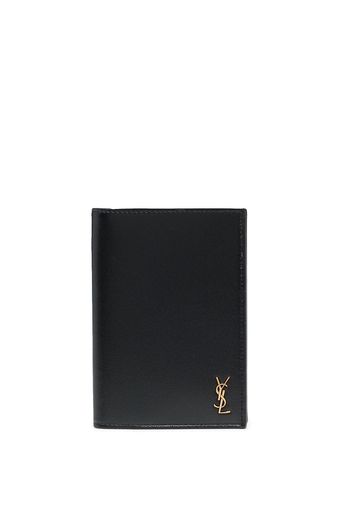 Saint Laurent logo-plaque cardholder - Nero