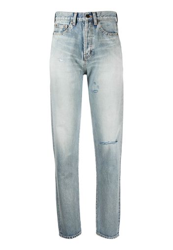 Saint Laurent high-waist ripped jeans - Blu