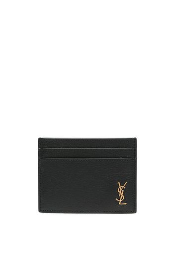 Saint Laurent monogram-plaque cardholder - Nero