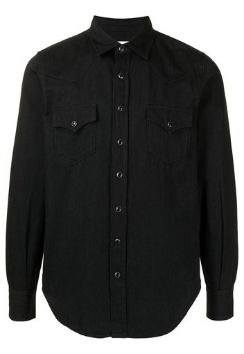 Saint Laurent Camicia denim Western con colletto a punta - Nero