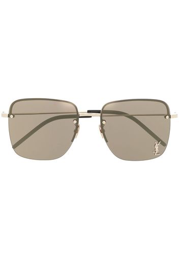 Saint Laurent Occhiali da sole Monogram SL312M squadrati - Oro