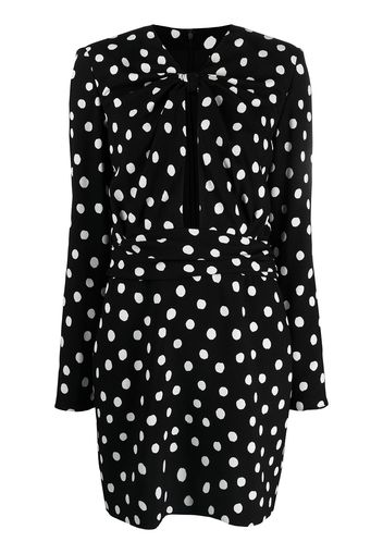 Saint Laurent Vestito corto a pois - Nero