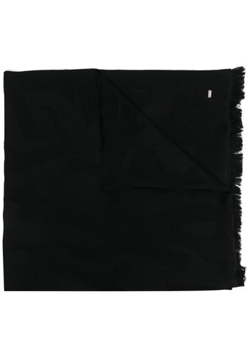 Saint Laurent Sciarpa con monogramma - Nero