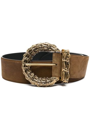 Saint Laurent gold-tone buckle-fastening belt - Marrone