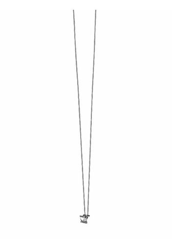 Saint Laurent YSL twist pendant long necklace - Argento