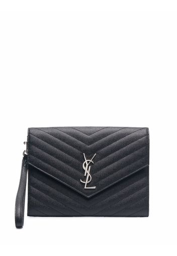 Saint Laurent Clutch con logo - Nero