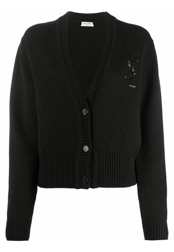 Saint Laurent Cardigan con paillettes - Nero