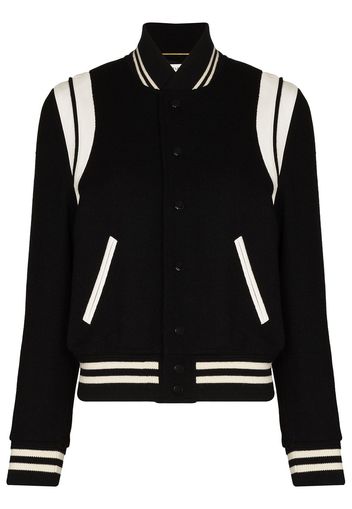 Saint Laurent two-tone varsity jacket - Nero