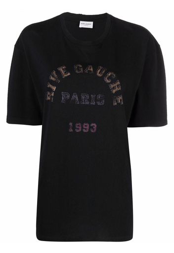 Saint Laurent Rive Gauche print T-shirt - Nero