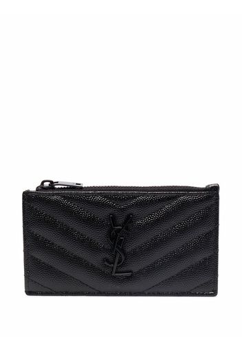 Saint Laurent Monogram Fragments zipped cardholder - Nero