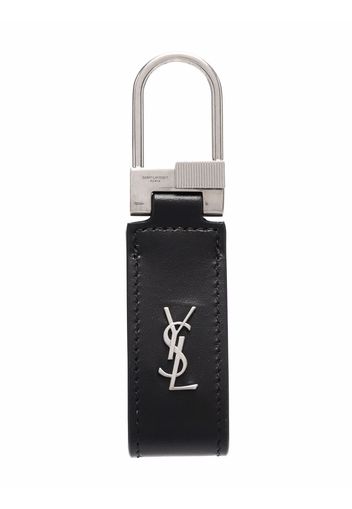 Saint Laurent logo plaque keyring - Nero