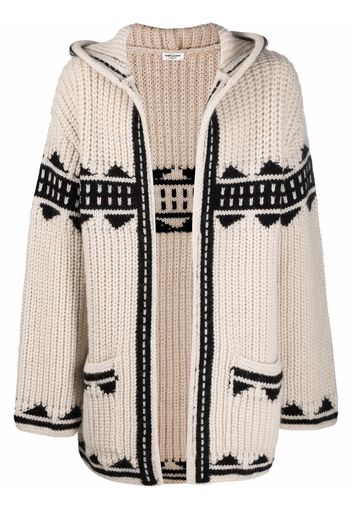 Saint Laurent open front knitted hoodie - Toni neutri