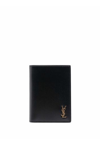 Saint Laurent Portacarte con placca logo - Nero