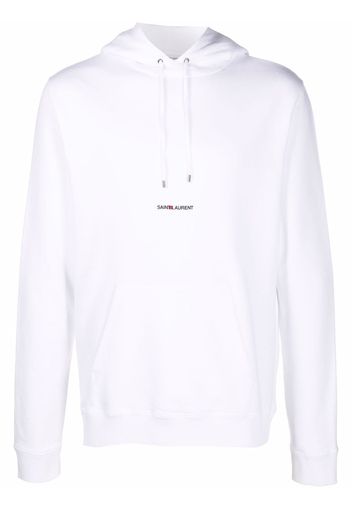 Saint Laurent logo-print cotton hoodie - Bianco