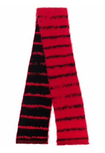 Saint Laurent stripe pattern wool scarf - Rosso