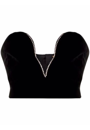 Saint Laurent Top con strass - Nero