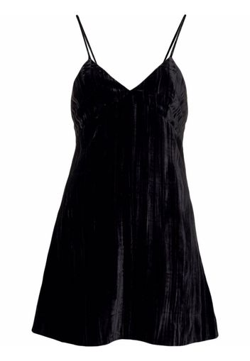 Saint Laurent spaghetti-strap mini velvet dress - Nero