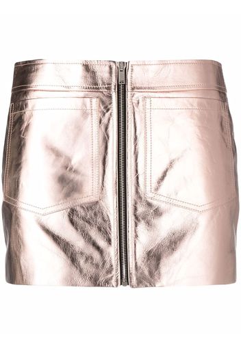 Saint Laurent metallic-effect zip-fastening skirt - Oro