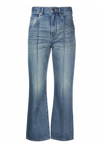 Saint Laurent cropped high-rise jeans - Blu