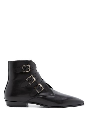 Saint Laurent Goth leather buckle boots - Nero