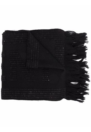 Saint Laurent logo jacquard scarf - Nero