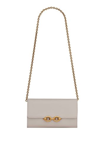 Saint Laurent Le Maillon leather wallet on chain - Grigio