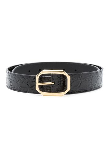 Saint Laurent engraved-logo buckle belt - Nero