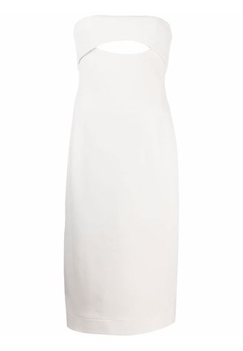 Saint Laurent cut-out bodycon silk dress - Bianco