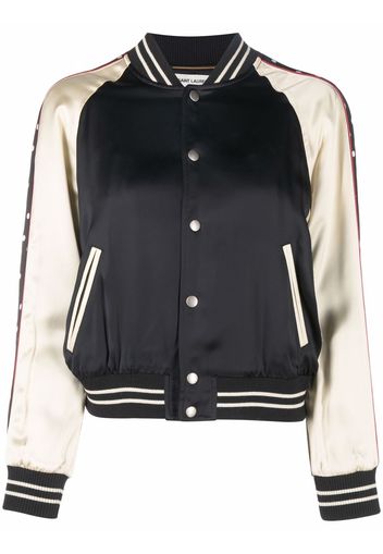 Saint Laurent polka dot-trim bomber jacket - Nero