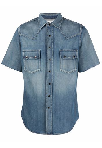 Saint Laurent denim short-sleeve shirt - Blu