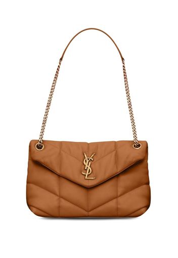 Saint Laurent Borsa a spalla con logo - Marrone