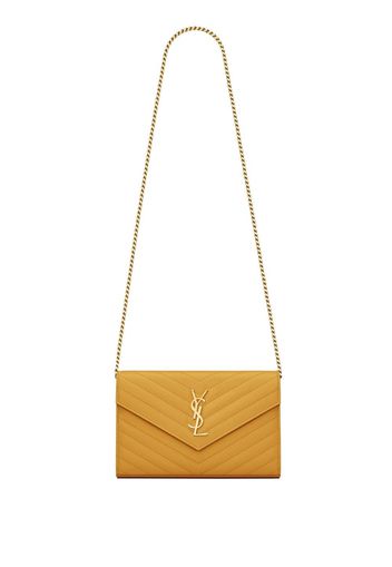 Saint Laurent Clutch a busta con monogramma - Giallo