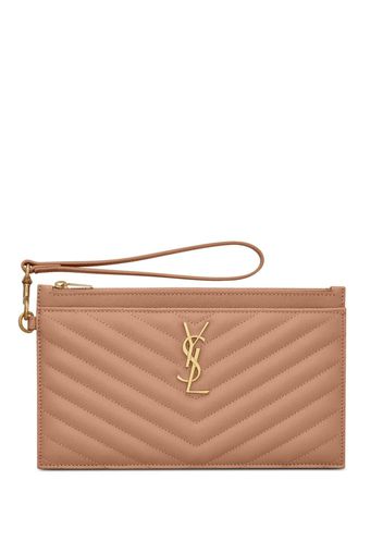 Saint Laurent Cassandre logo-plaque padded purse - Rosa