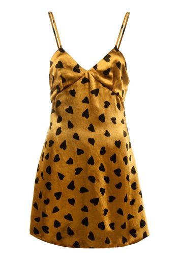 Saint Laurent all-over heart-print dress - Giallo