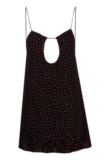 Saint Laurent polka-dot print cut-out detail mini dress - Nero