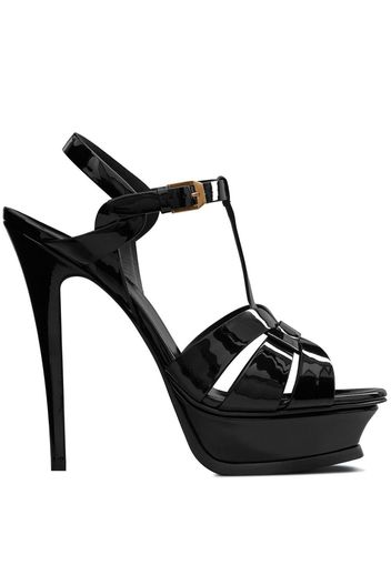 Saint Laurent leather platform sandals - Nero