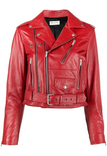 Saint Laurent leather biker jacket - Rosso