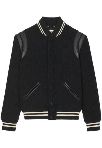 Saint Laurent Giacca Teddy 2Bandes varsity - Nero