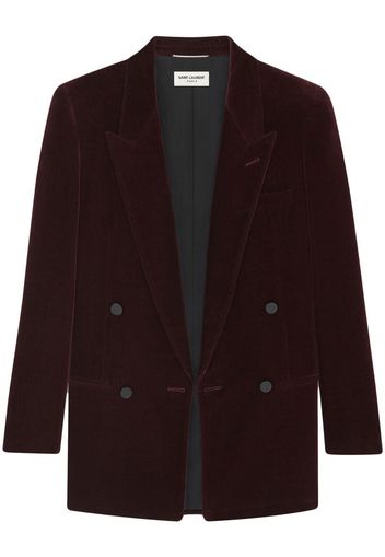 Saint Laurent cotton double-breasted blazer - Rosso