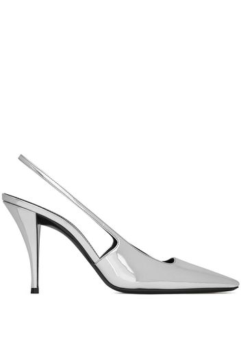 Saint Laurent Pumps Tom con cinturino posteriore - Argento