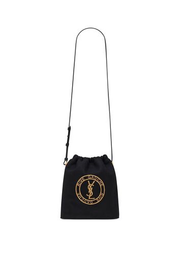 Saint Laurent embroidered-logo single-strap tote - Nero