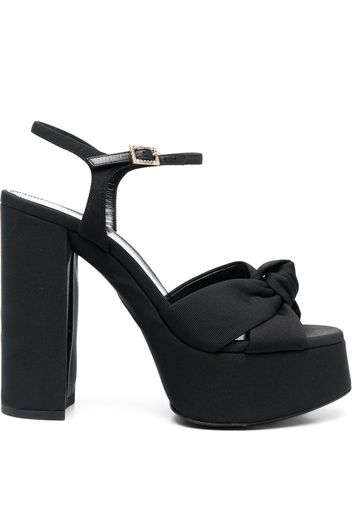 Saint Laurent Sandali Bianca con plateau 85mm - Nero