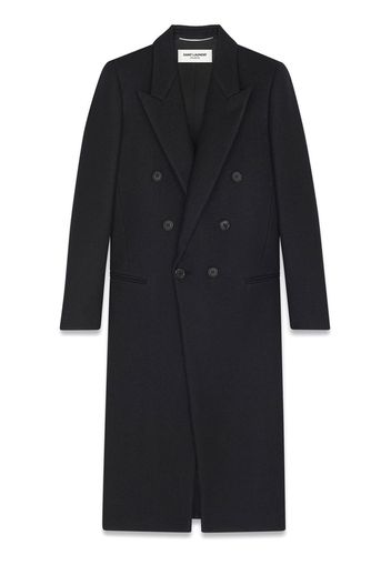 Saint Laurent double-breasted trench coat - 1001 -NOIR BRILLANT