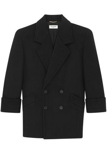 Saint Laurent double-breasted wool coat - Nero