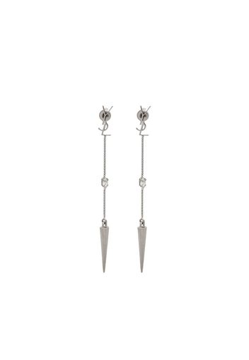 Saint Laurent Opyum YSL Rhinestone Spike earrings - Argento