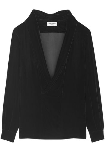 Saint Laurent Blusa con scollo a V - Nero